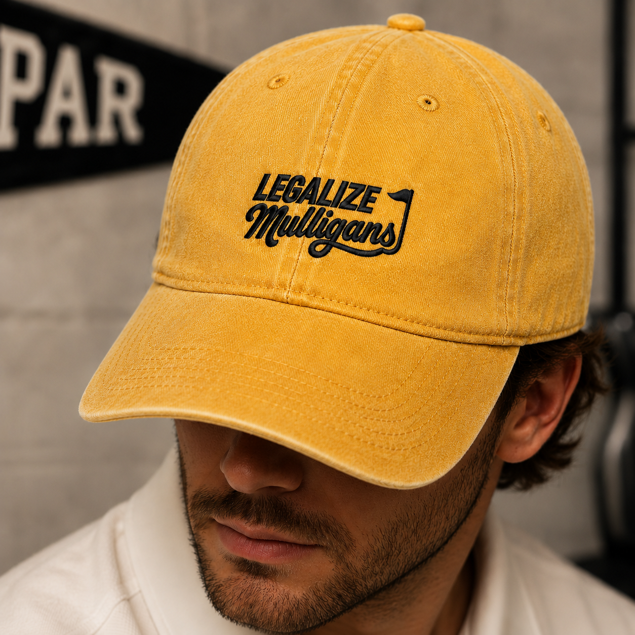 Legalize Mulligans Golf Washed Cap, Funny Golfer Hat - Washed Cap - lifestyle view 4