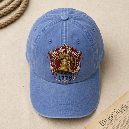 We the People 1776 Liberty Bell Washed Cap, American Constitution Hat - washed cap - lifestyle view 5