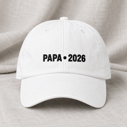 Papa 2026 Washed Cap, Embroidered Dad Hat for New Grandpa Gift - Washed Cap - lifestyle view 2