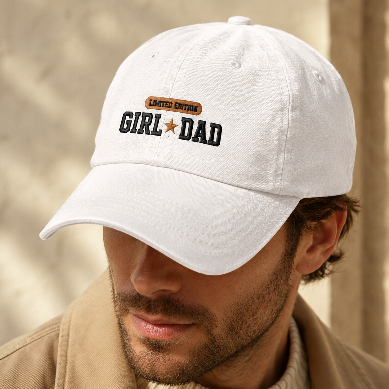 Girl Dad Limited Edition Washed Cap, Embroidered Father's Day Hat for Dads - Washed Cap - lifestyle view 3