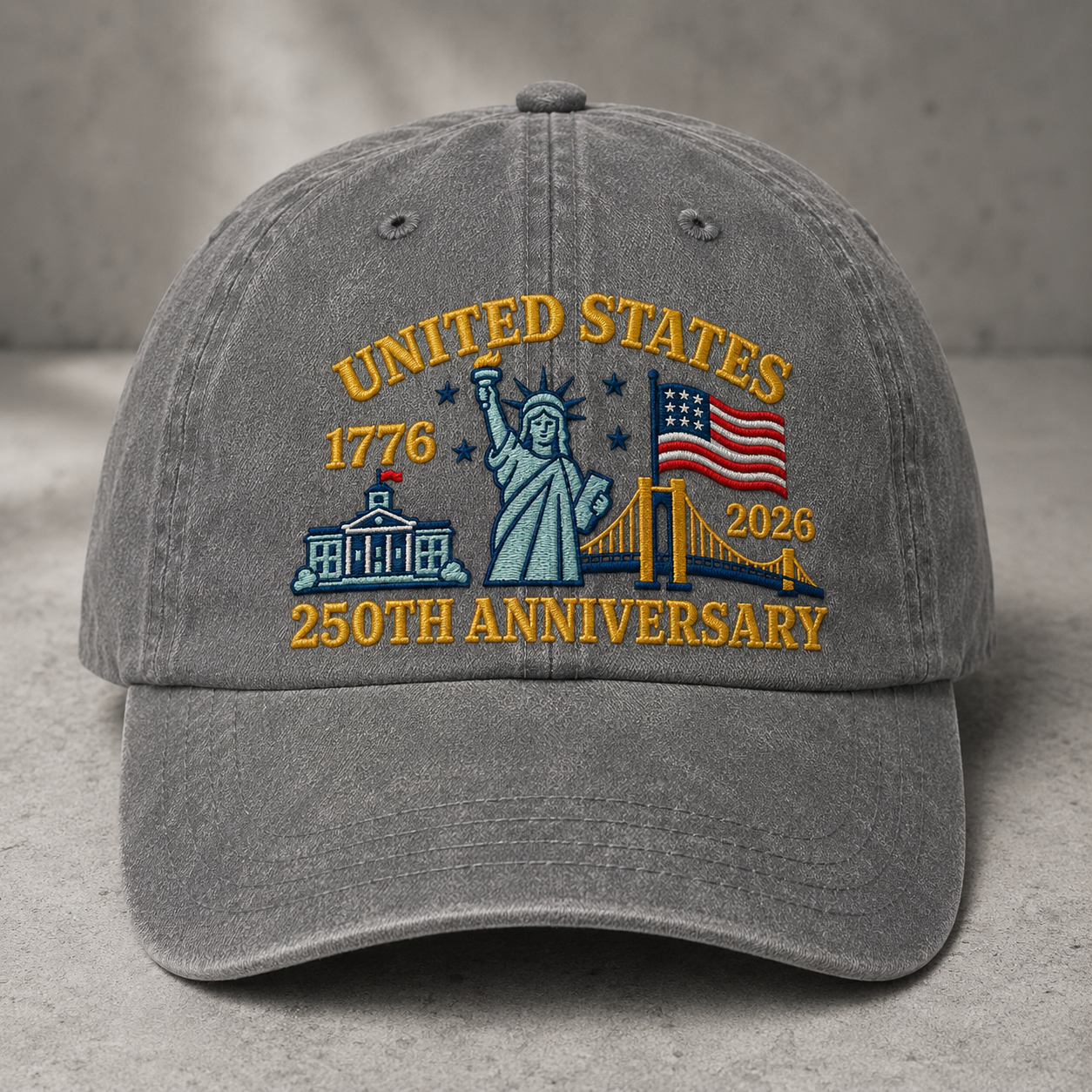 United States 1776 2026 250th Anniversary Washed Cap, Patriotic America Birthday Hat - washed cap - lifestyle view 3