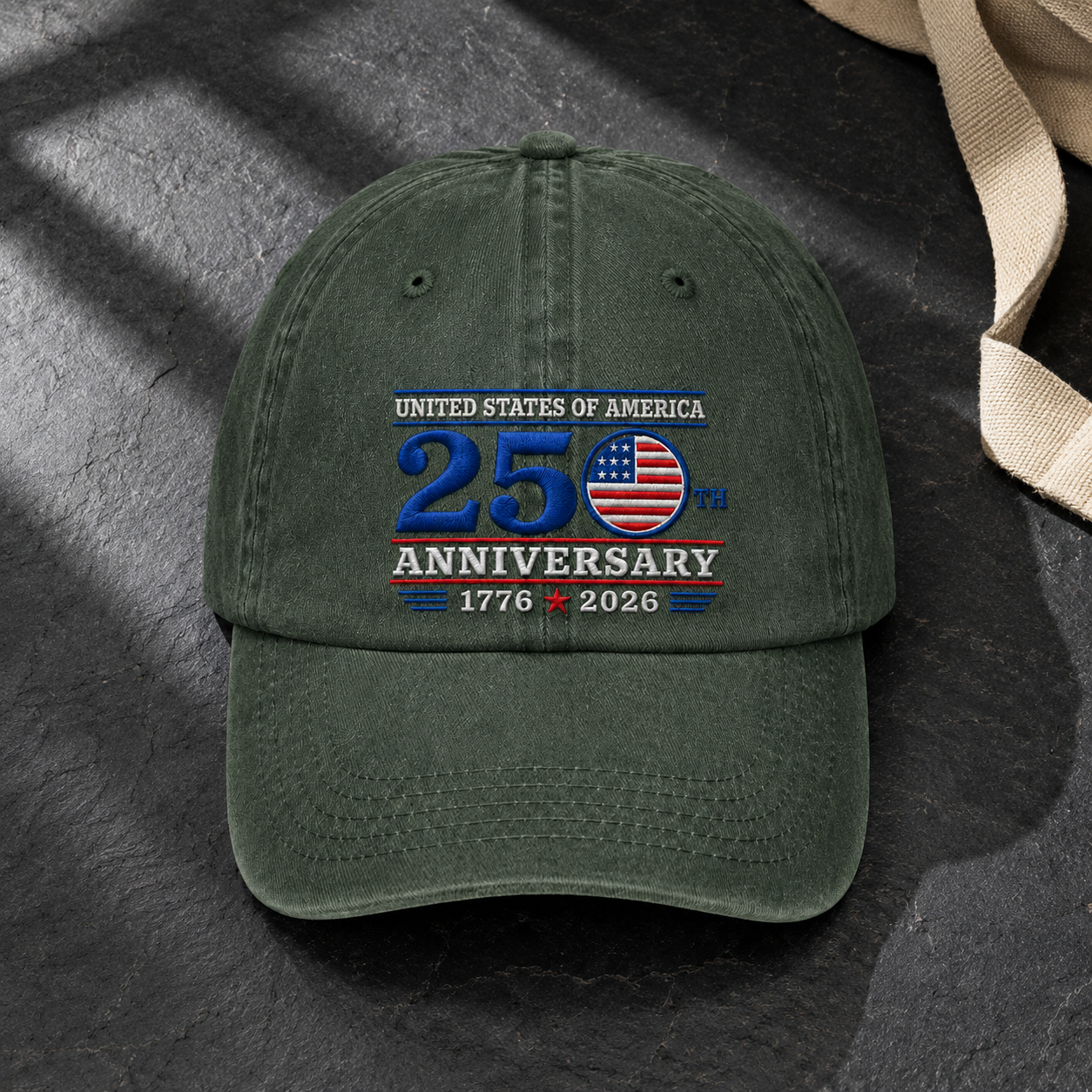 United States of America 250th Anniversary Washed Cap, 1776 2026 Patriotic Hat - washed cap - lifestyle view 5