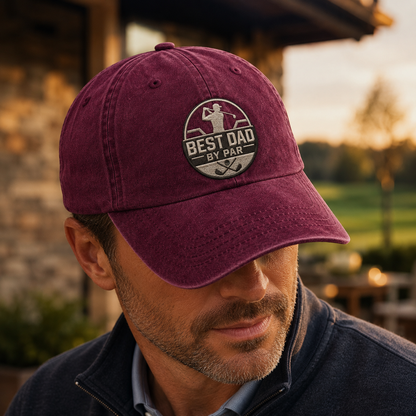 Best Dad By Par Washed Cap, Golf Dad Hat for Father's Day Gift - Washed Cap - lifestyle view 4