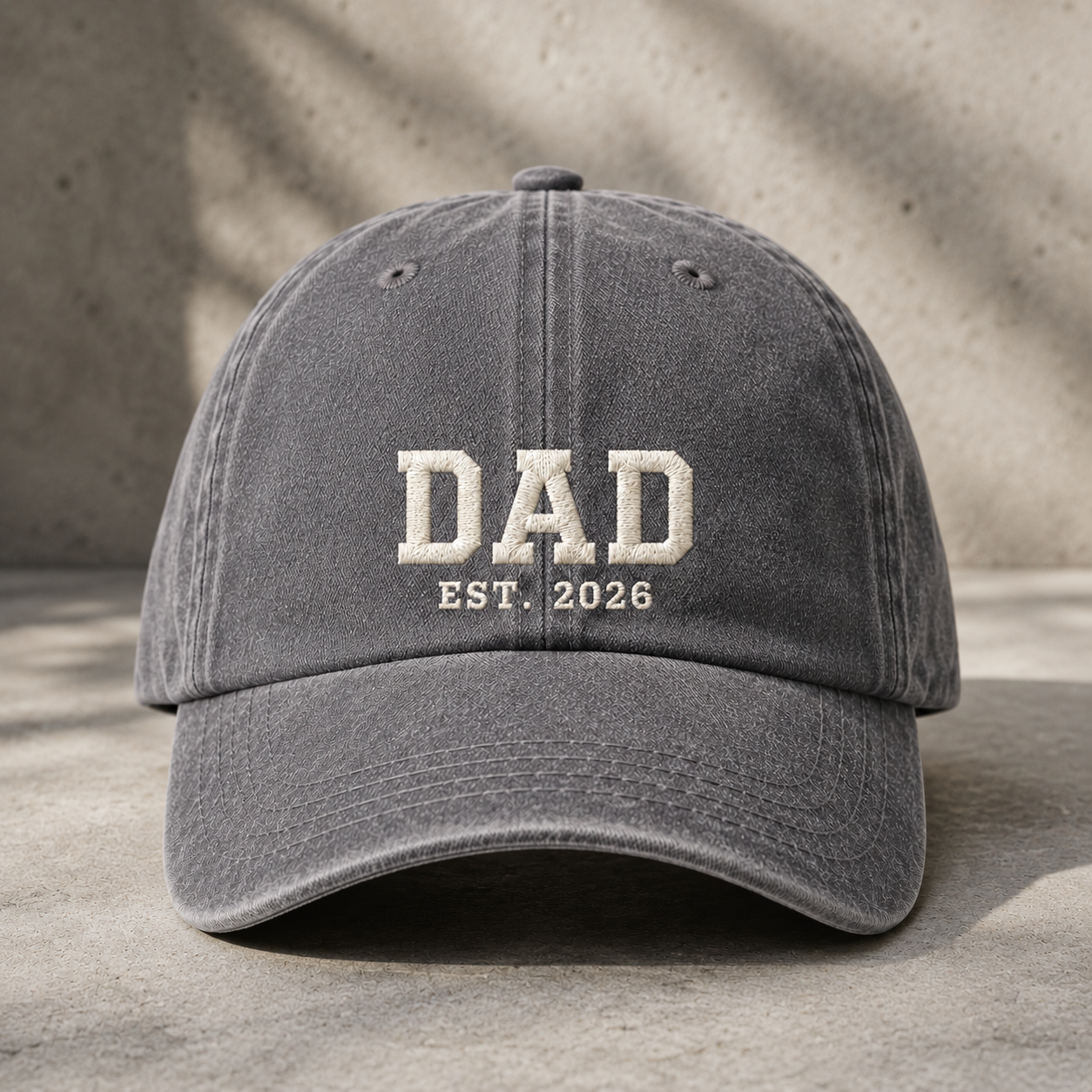 Dad Est. 2026 Washed Cap, New Father Gift Baseball Hat for Father's Day - Washed Cap - lifestyle view 5