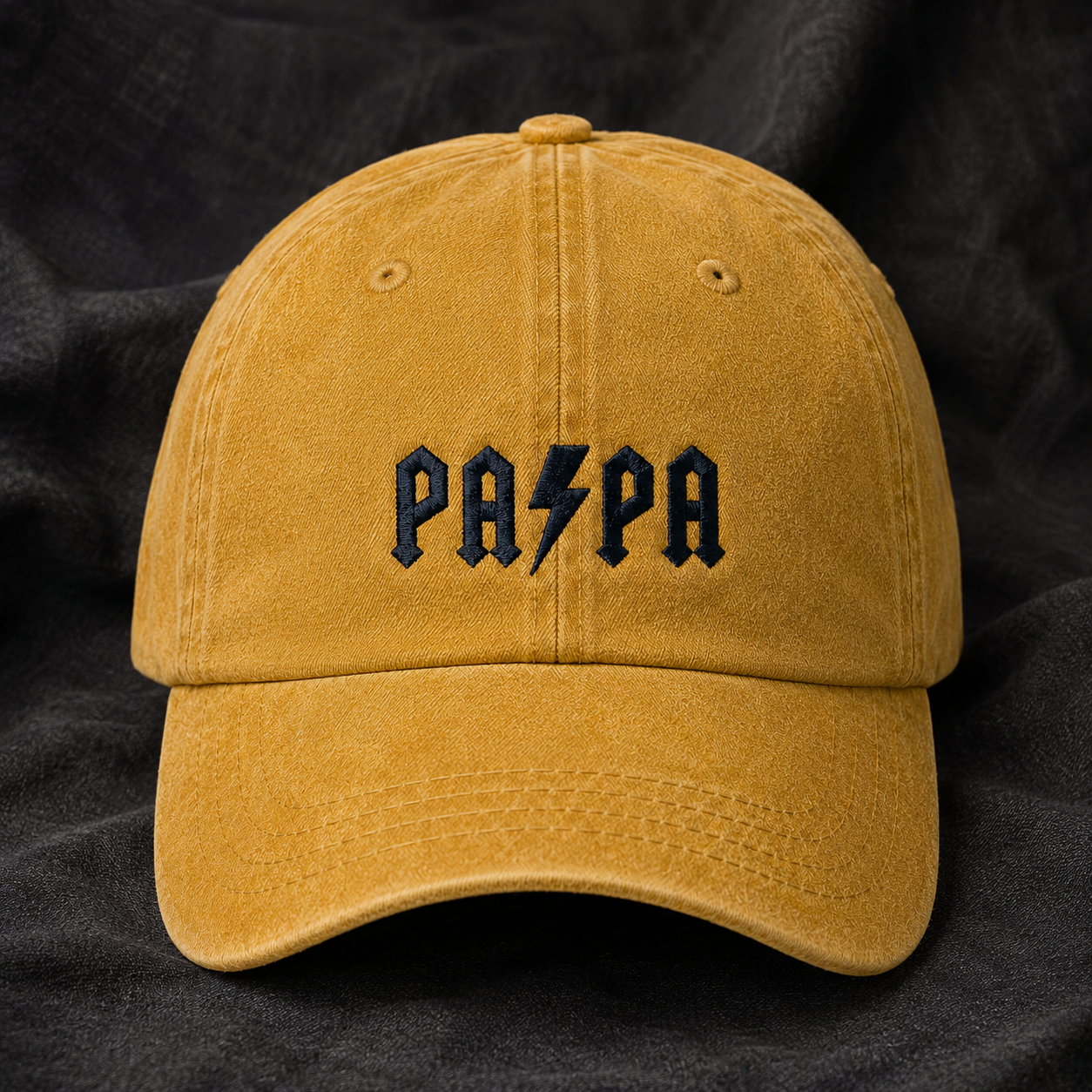 Papa Lightning Washed Cap, Distressed Baseball Hat for Dad Gift - Washed Cap - lifestyle view 2