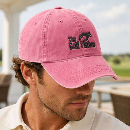 The Golf Father Washed Cap, Funny Father's Day Golfer Dad Gift - Washed Cap - lifestyle view 4