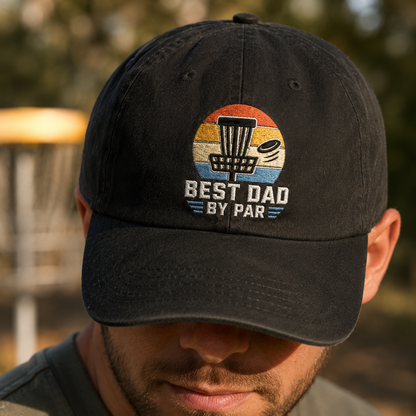 Best Dad By Par Washed Cap, Disc Golf Dad Hat, Father's Day Gift - Washed Cap - lifestyle view 3
