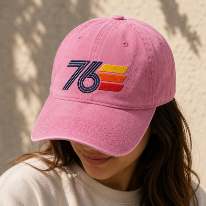 Vintage 76 Washed Cap, Retro Patriotic Bicentennial Style Hat - washed cap - lifestyle view 6