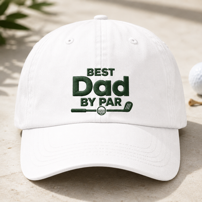 Dad By Par Washed Cap, Funny Golf Dad Hat Fathers Day Gift - Washed Cap - front view