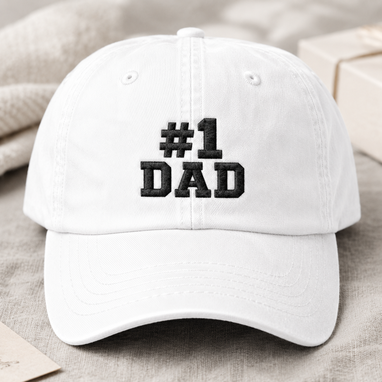 #1 Dad Embroidered Washed Cap, Father's Day Baseball Hat - Washed Cap - lifestyle view 2
