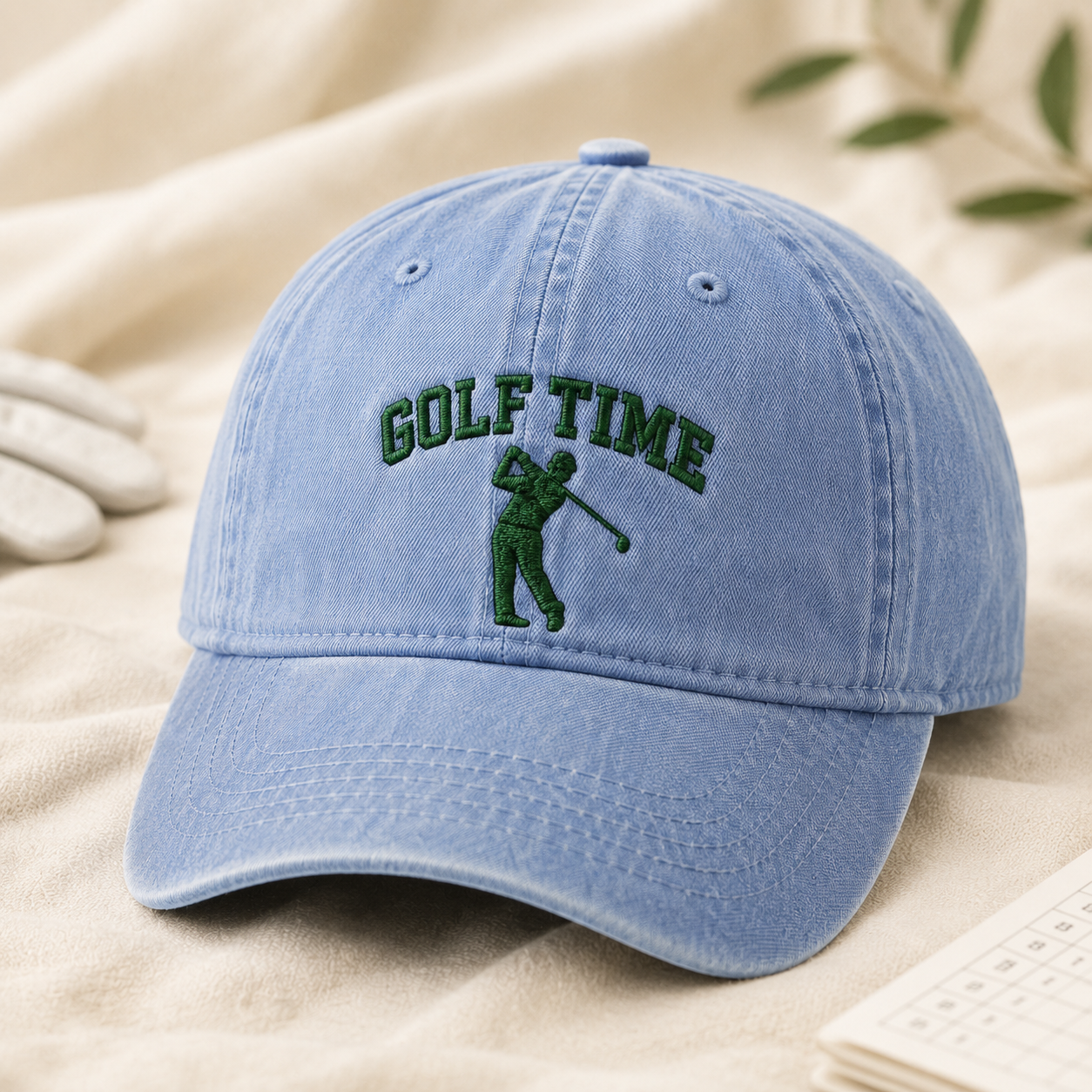 Golf Time Washed Cap, Embroidered Golfer Hat for Golfers - Washed Cap - lifestyle view 2