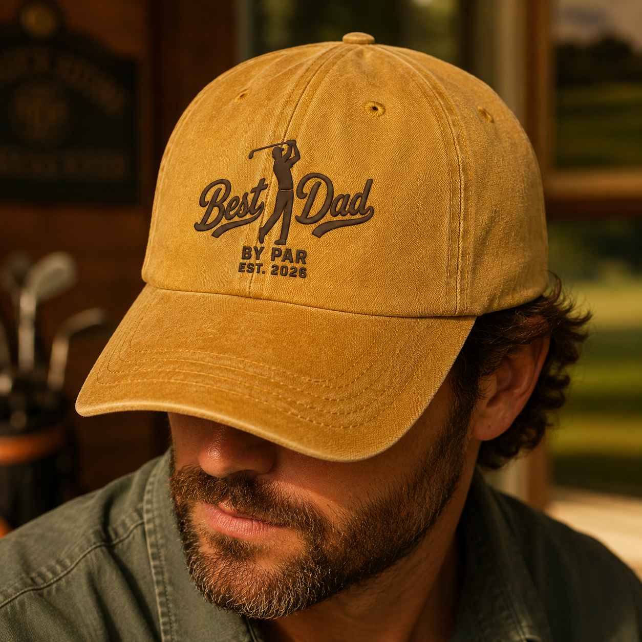 Best Dad By Par Washed Cap, Golf Father Hat for Father's Day Gift - Washed Cap - lifestyle view 4