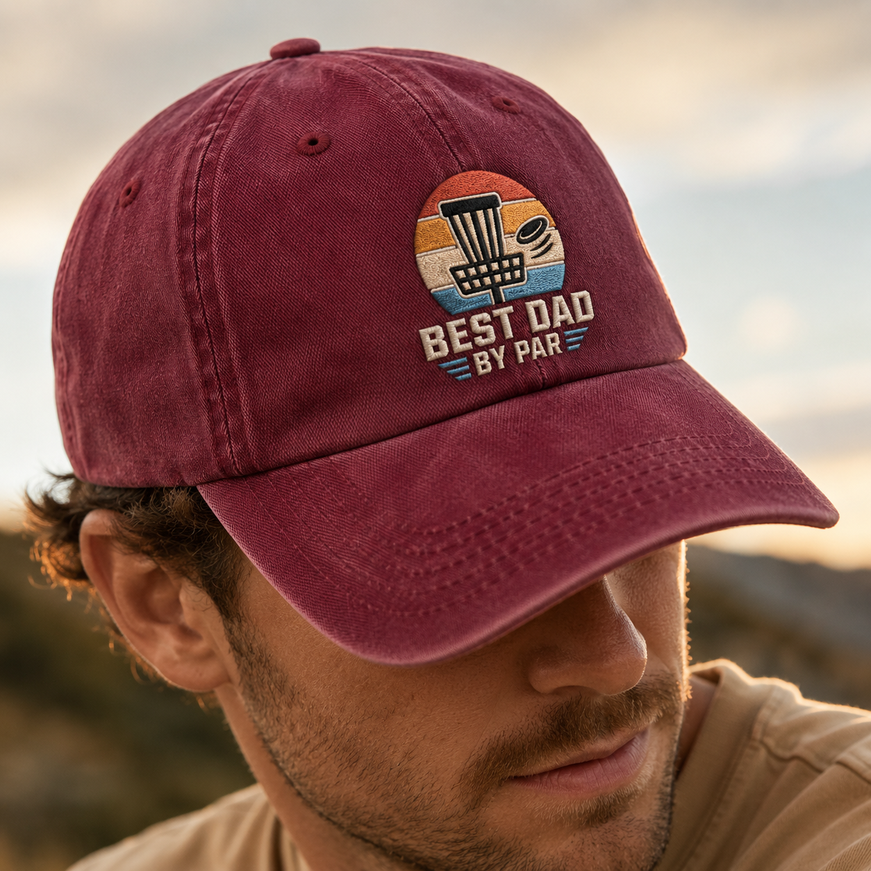 Best Dad By Par Washed Cap, Disc Golf Dad Hat, Father's Day Gift - Washed Cap - lifestyle view 4