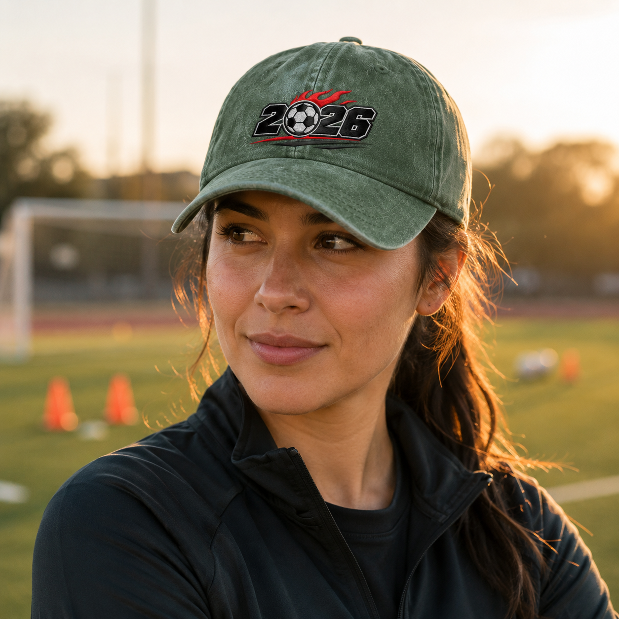 2026 Soccer Embroidered Washed Cap - Washed Cap - alternate angle