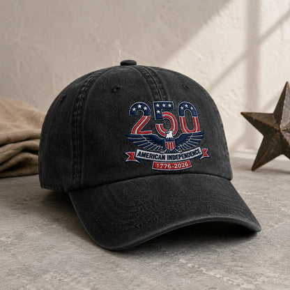 250 American Independence Front Washed Cap - washed cap - detail