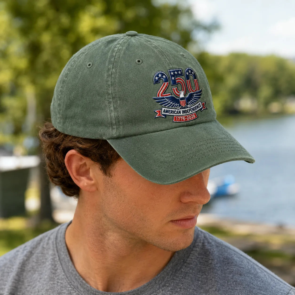 250 American Independence Front Washed Cap - washed cap - styled