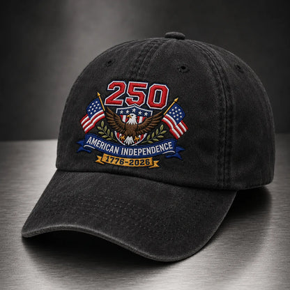250 American Independence Patriotic Washed Cap - washed cap - detail