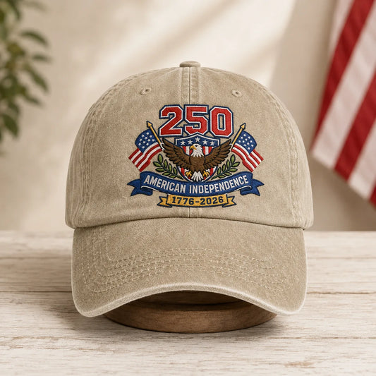 250 American Independence Patriotic Washed Cap - washed cap - front view
