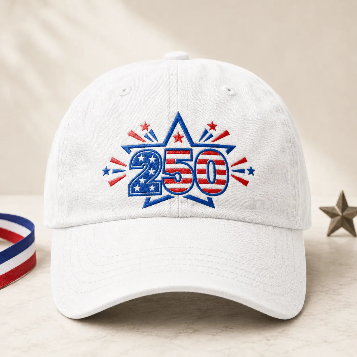 250 Patriotic Washed Cap - washed cap - front view