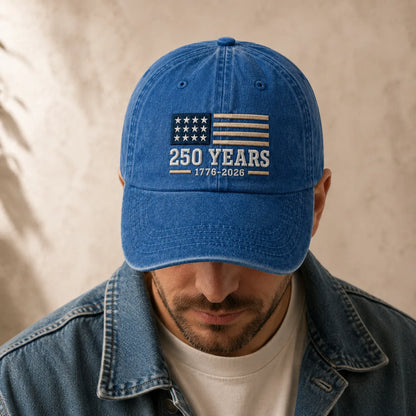 250 Years 1776-2026 Washed Cap - washed cap - back view