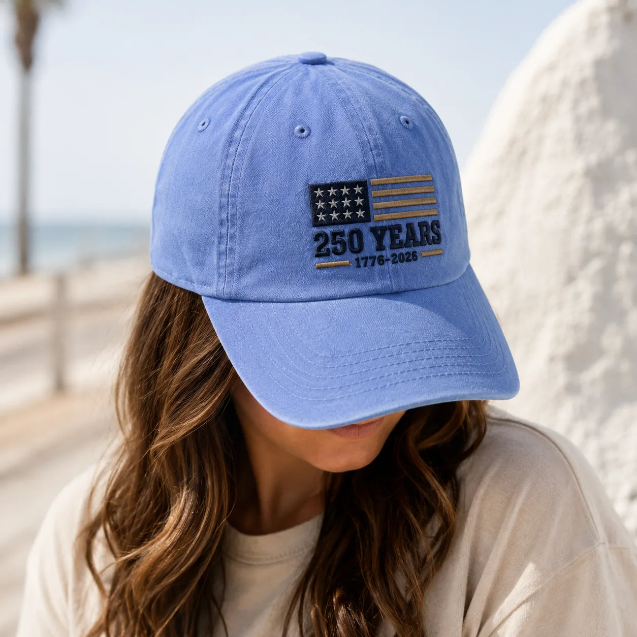 250 Years 1776-2026 Washed Cap - washed cap - side view