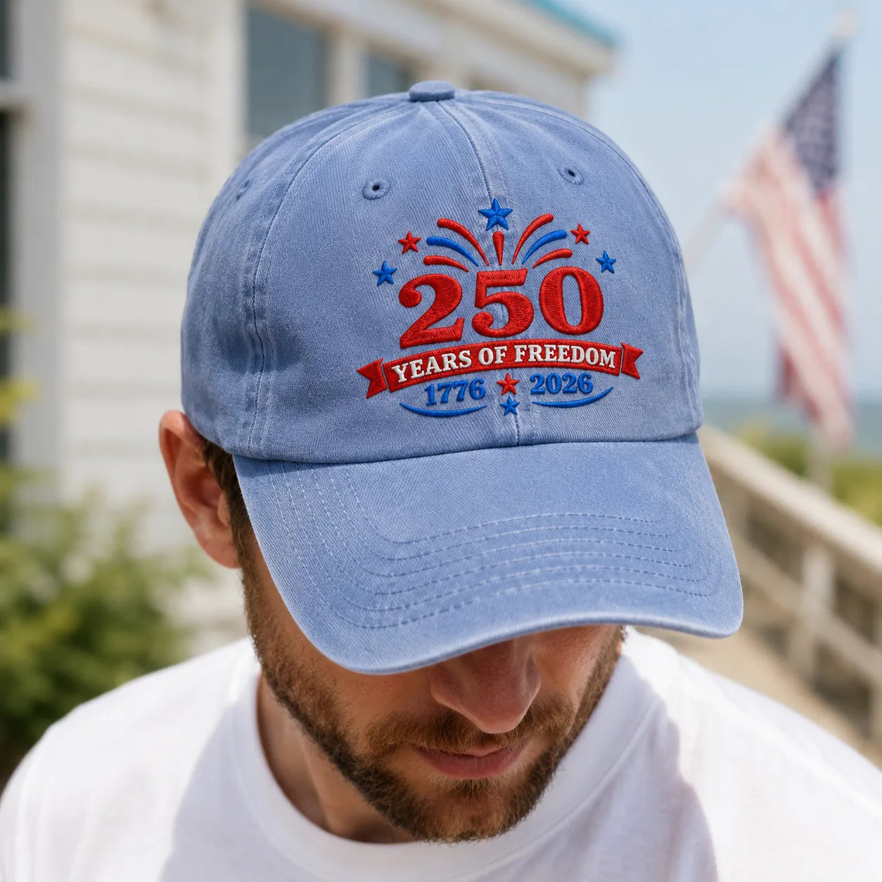 250 Years of Freedom Bold Washed Cap - washed cap - styled