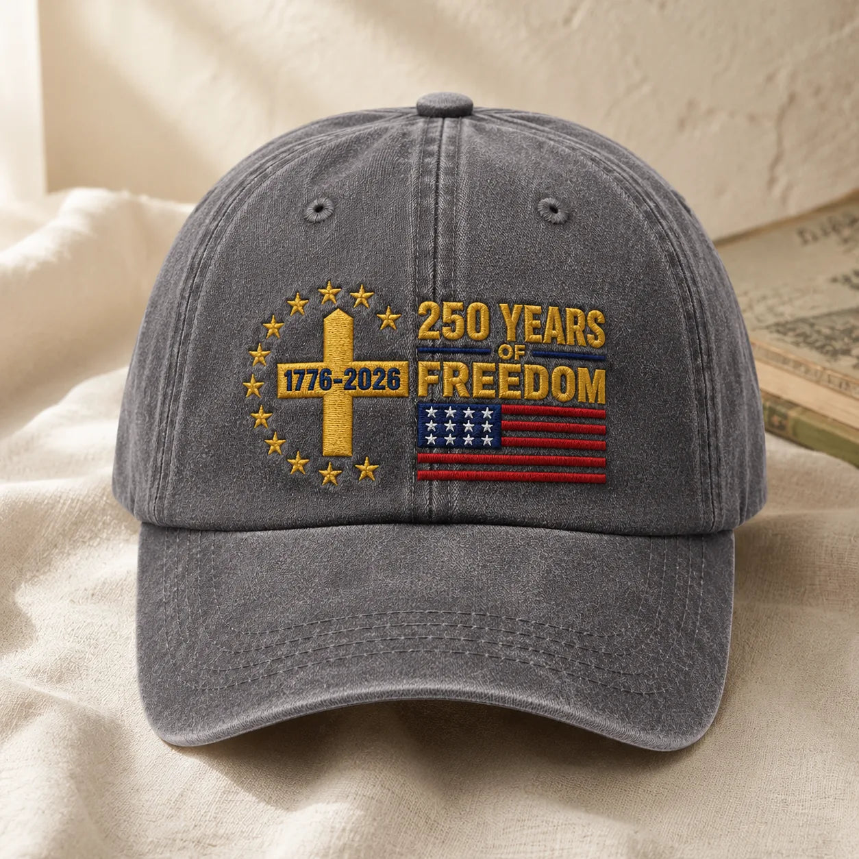 250 Years of Freedom Patriotic Washed Cap - washed cap - alternate angle