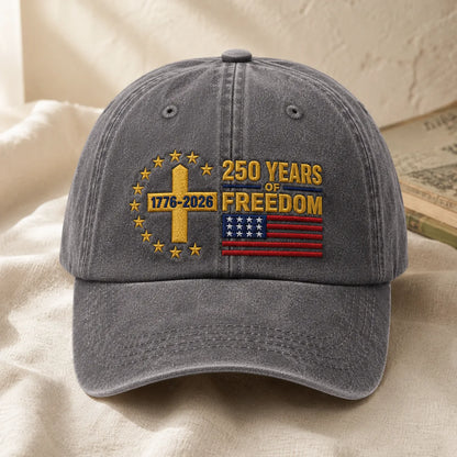 250 Years of Freedom Patriotic Washed Cap - washed cap - alternate angle