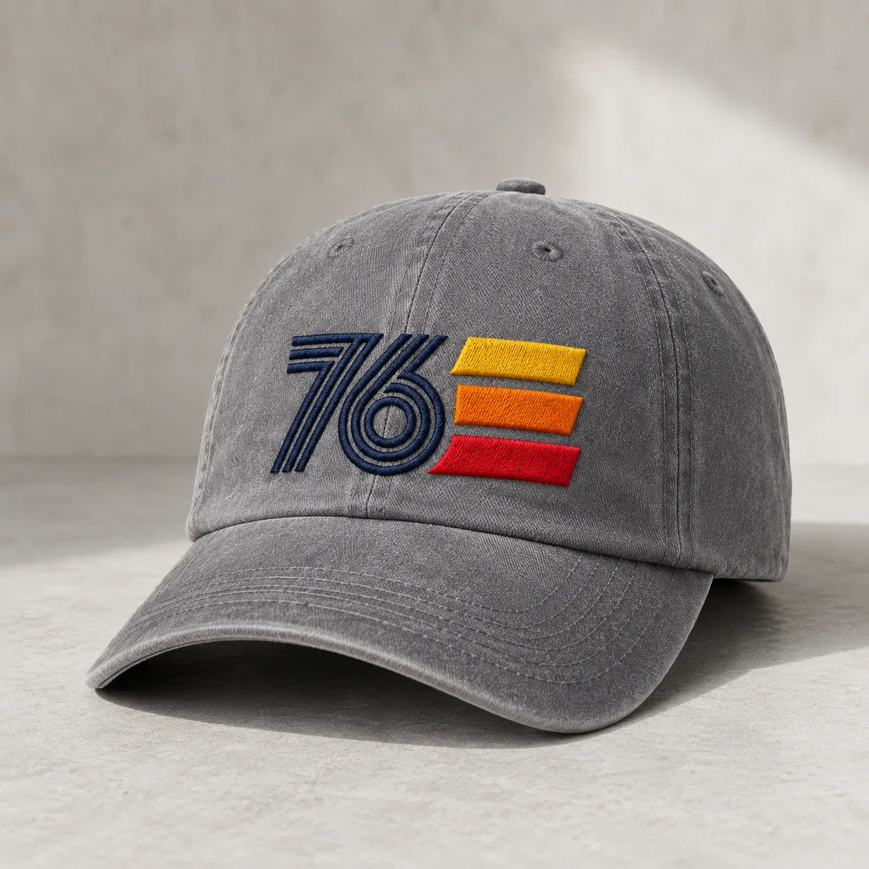 76 Retro Stripe Washed Cap - washed cap - detail