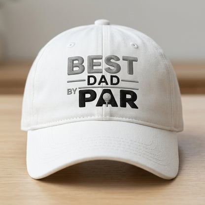 Best Dad By Par Washed Dad Hat, Golf Dad Baseball Cap Gift for Father's Day