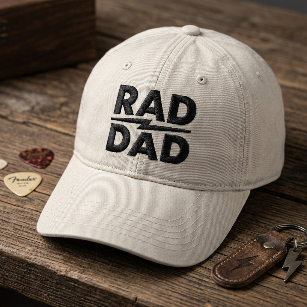 Rad Dad Washed Cap, Embroidered Dad Hat Gift for Fathers