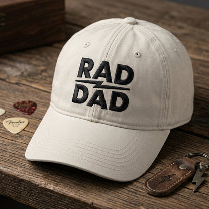 Rad Dad Washed Cap, Embroidered Dad Hat Gift for Fathers