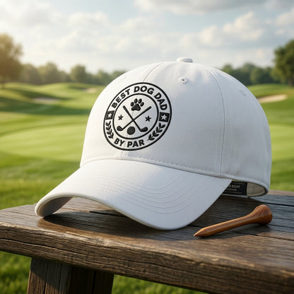 Best Dog Dad By Par Washed Cap, Golf Dog Dad Hat Gift