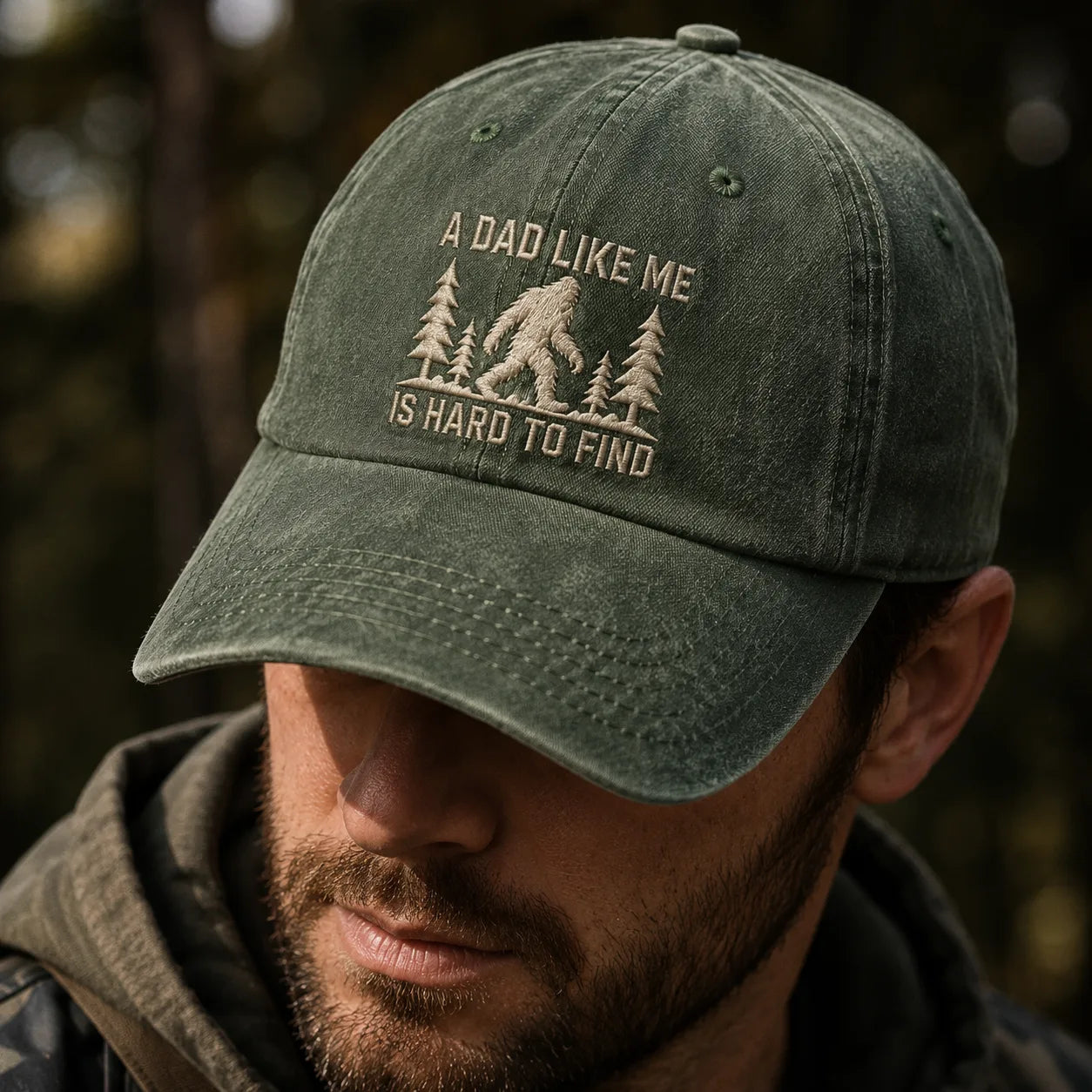 A Dad Like Me Is Hard To Find Washed Cap - washed cap - front view