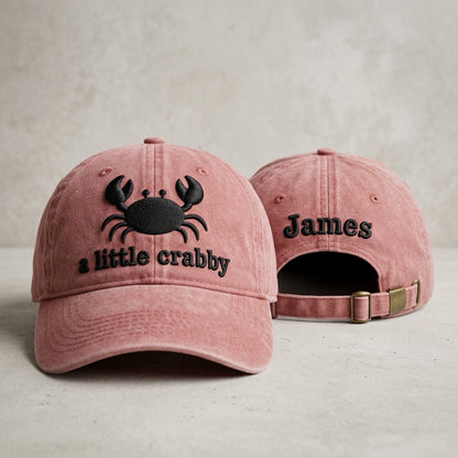 A Little Crabby Crab Washed Cap - washed cap - front view