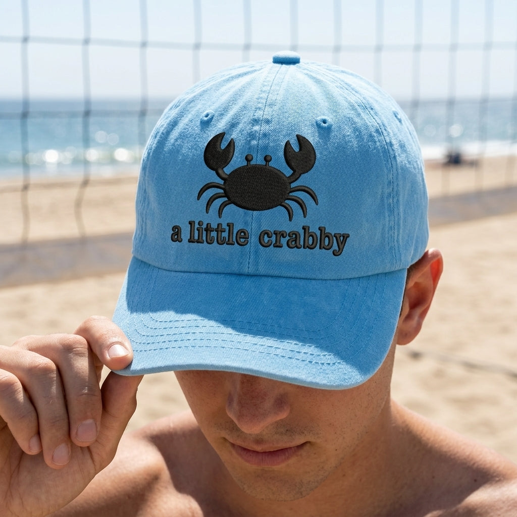 A Little Crabby Crab Washed Cap - washed cap - front view