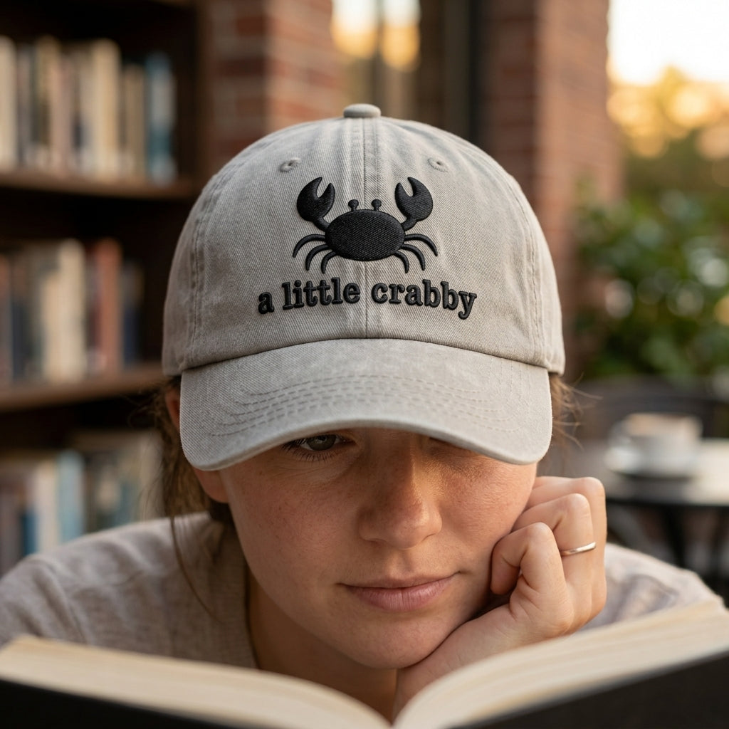 A Little Crabby Crab Washed Cap - washed cap - front view