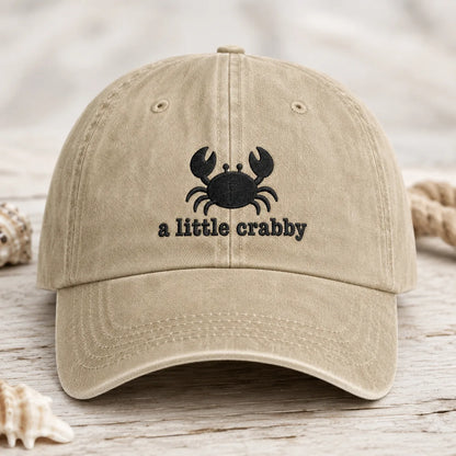 A Little Crabby Crab Washed Cap - washed cap - side view