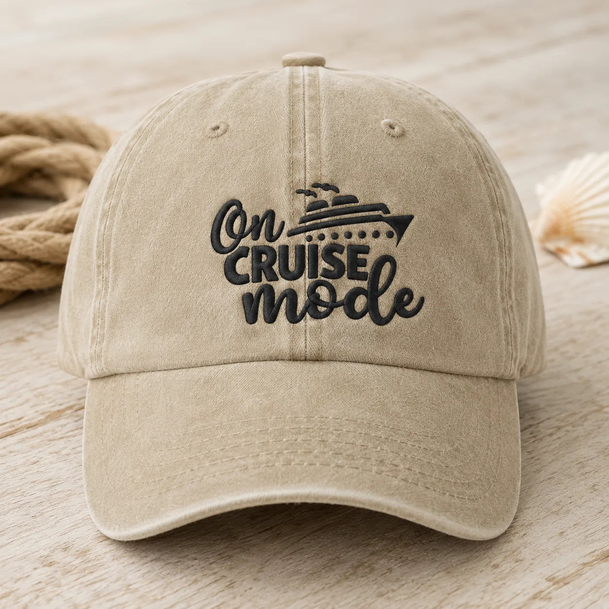 Adjustable Cotton Everyday Washed Cap - washed cap - front view