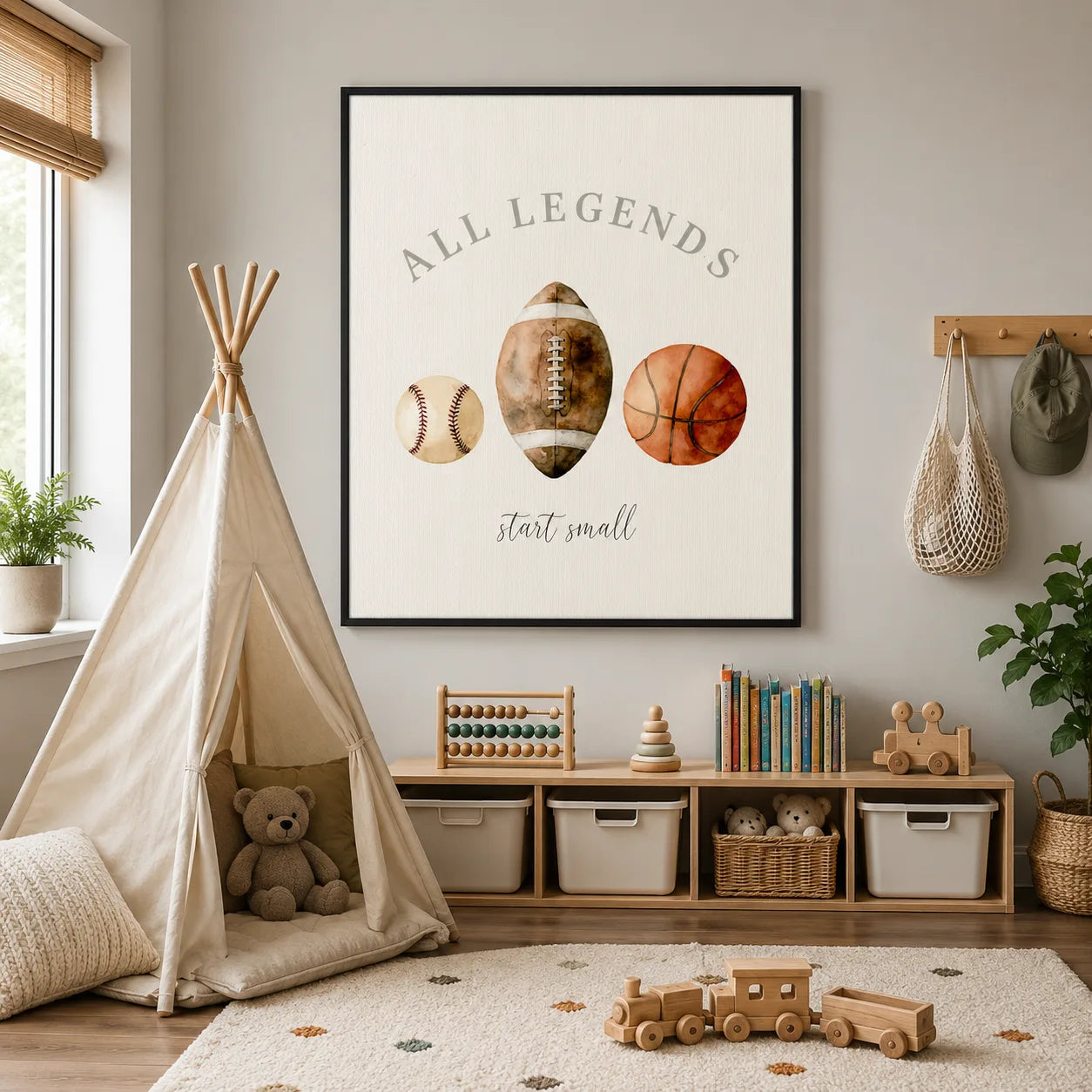 All Legends Start Small Sports Wall Art Decor - Wall Art Decor - alternate angle