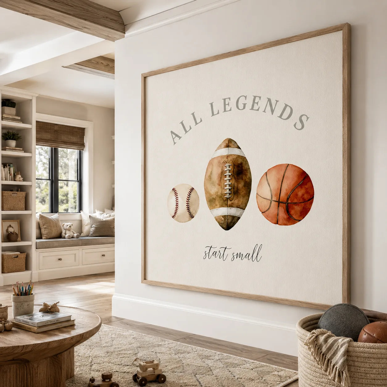 All Legends Start Small Sports Wall Art Decor - Wall Art Decor - close up