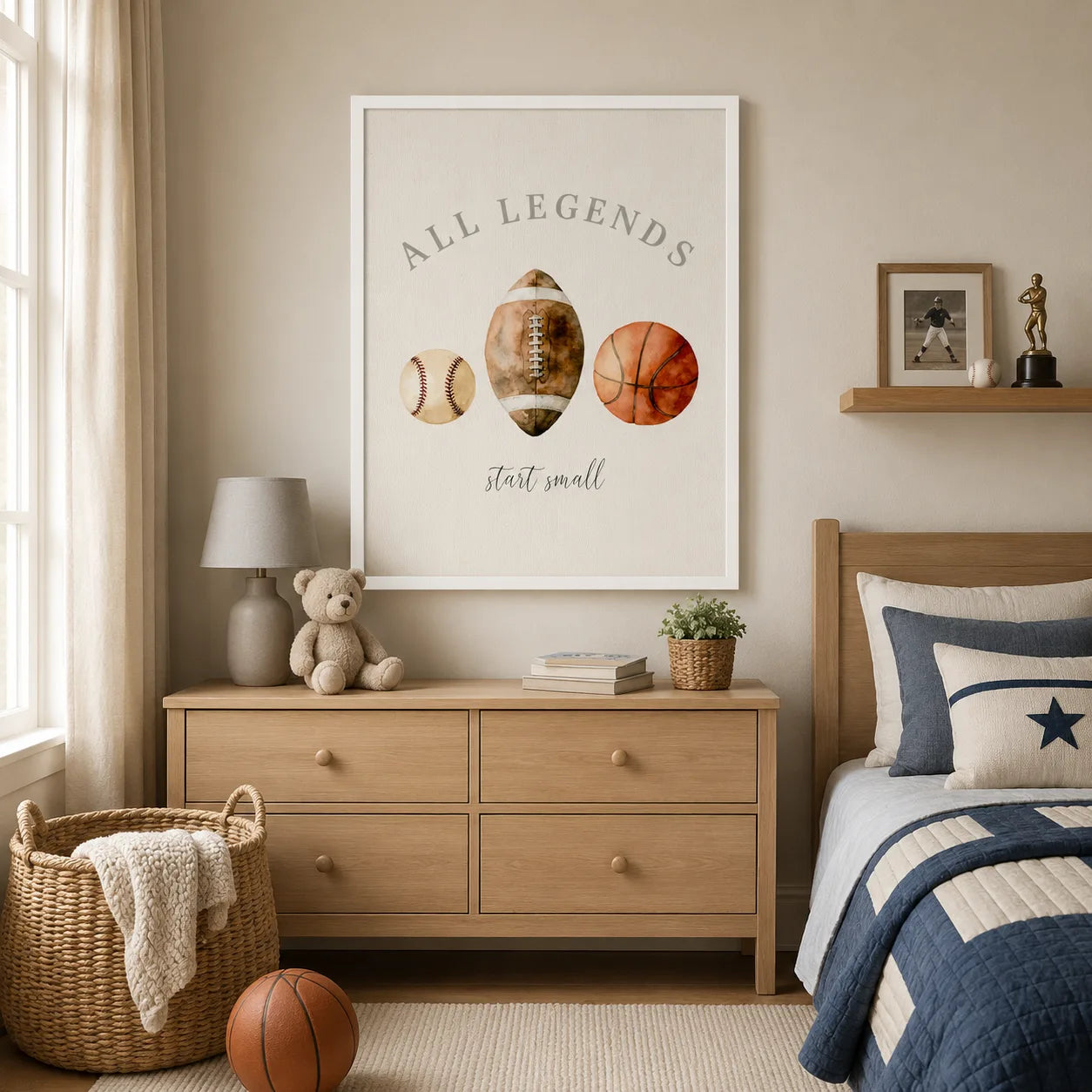 All Legends Start Small Sports Wall Art Decor - Wall Art Decor - detail