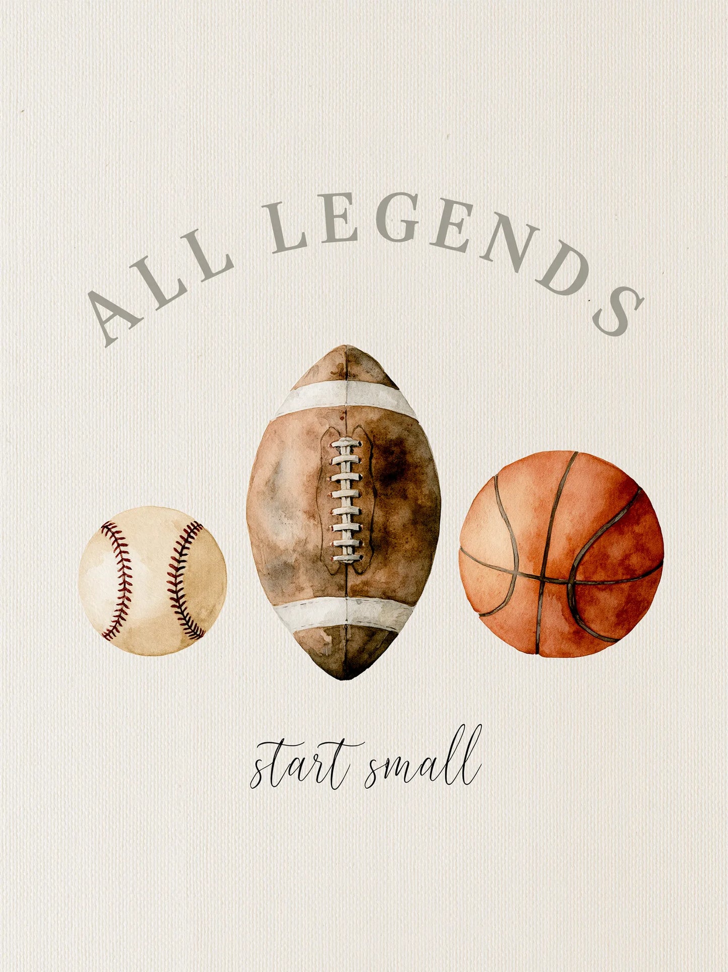 All Legends Start Small Sports Wall Art Decor - Wall Art Decor - front view