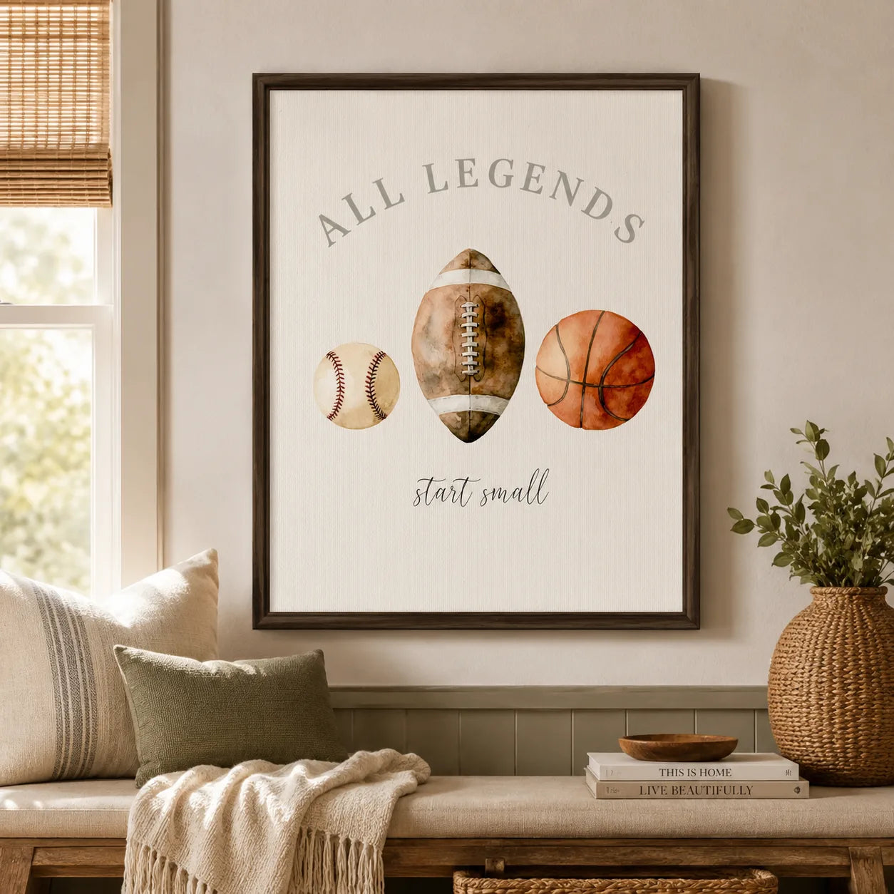 All Legends Start Small Sports Wall Art Decor - Wall Art Decor - in use
