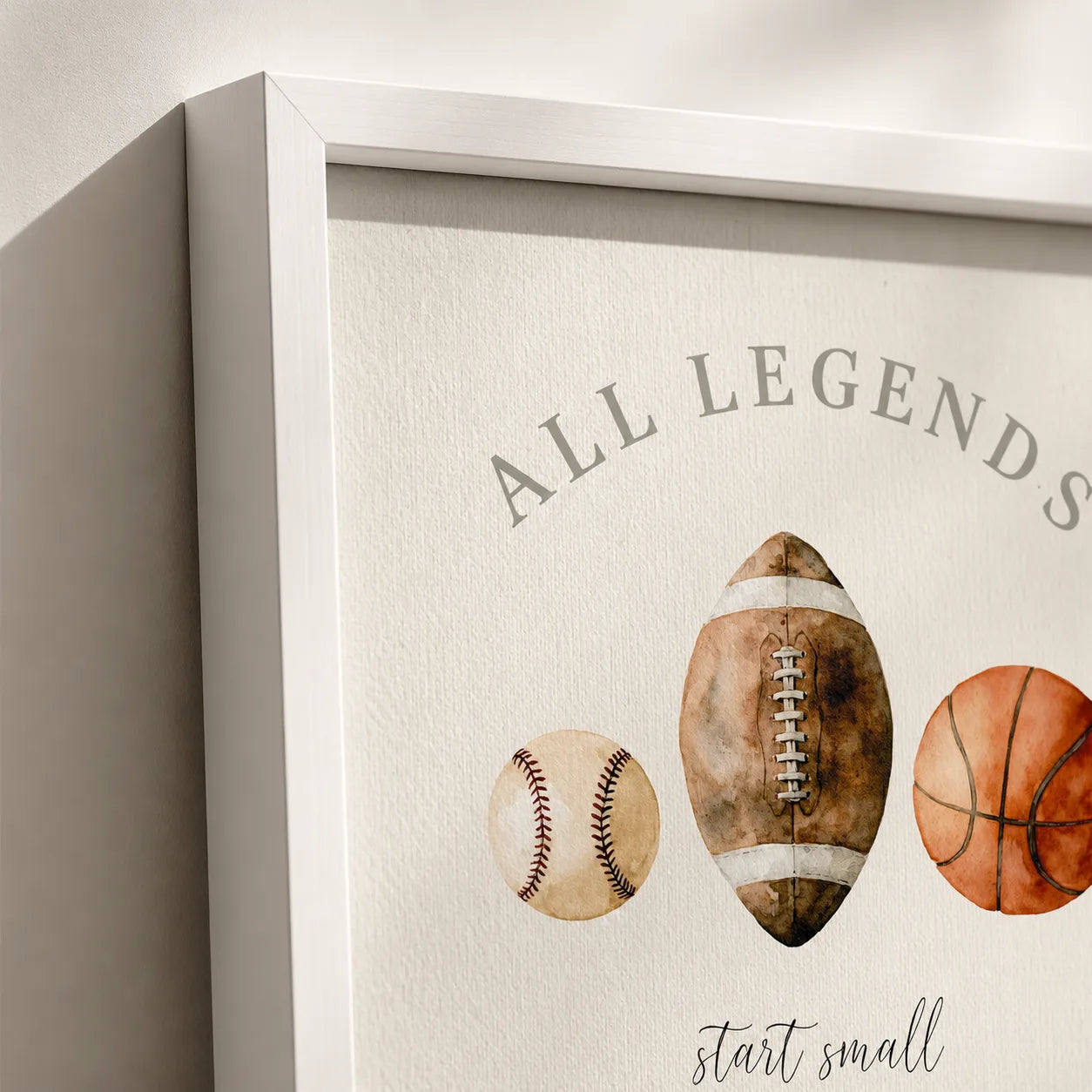 All Legends Start Small Sports Wall Art Decor - Wall Art Decor - packaging