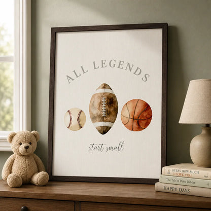 All Legends Start Small Sports Wall Art Decor - Wall Art Decor - styled