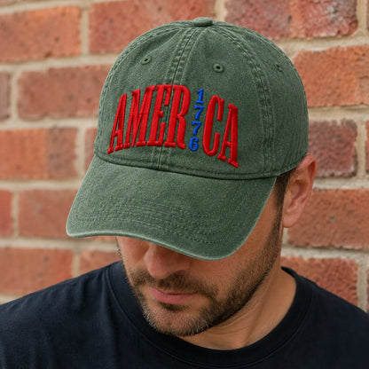 America 1776 Washed Cap - washed cap - close up