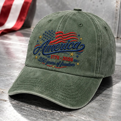 America 1776-2026 250 Years of Freedom Washed Cap - washed cap - alternate angle