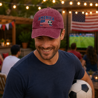 America 2026 Embroidered Washed Cap - Washed Cap - detail