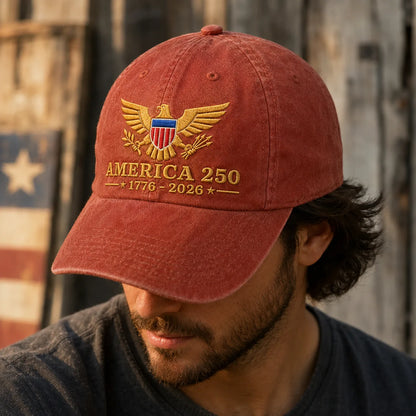 America 250 1776-2026 Washed Cap - washed cap - side view